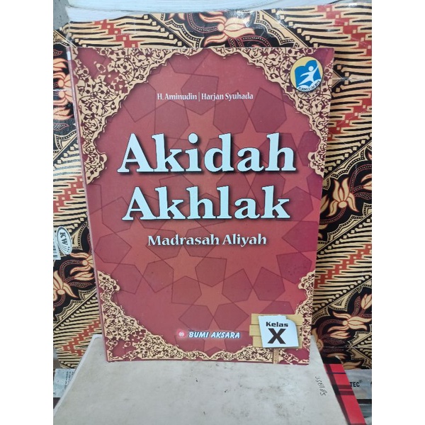 buku aqidah akhlak kelas 10 SMA bumi aksara