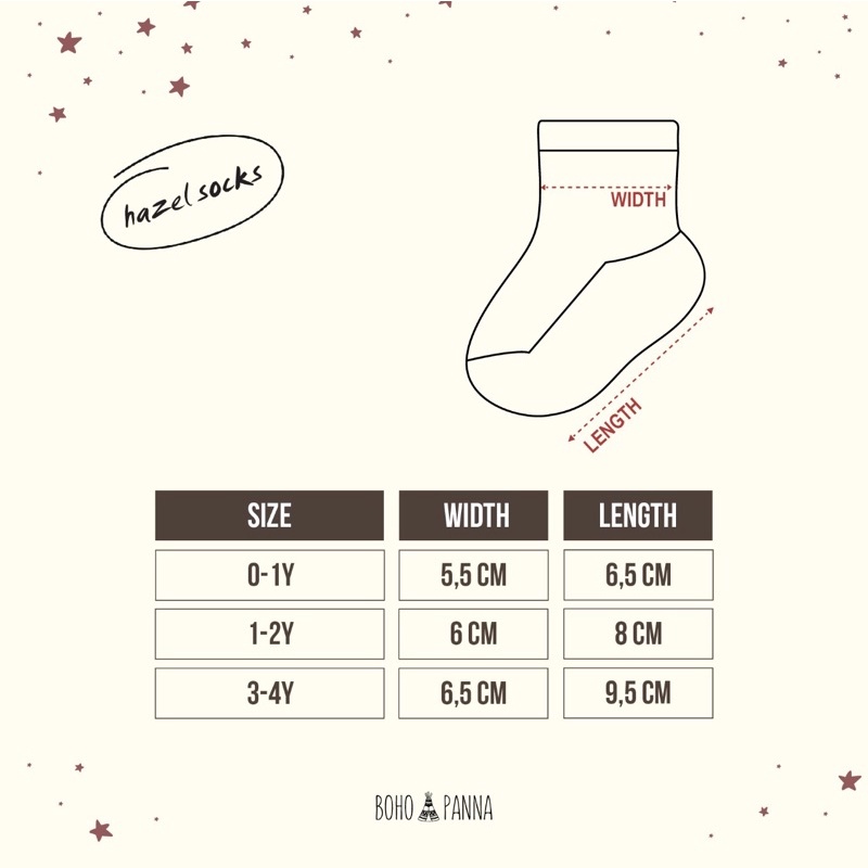 Bohobaby - Bohopanna Hazel Socks / Kaos kaki Bayi / Kaos Kaki Anak