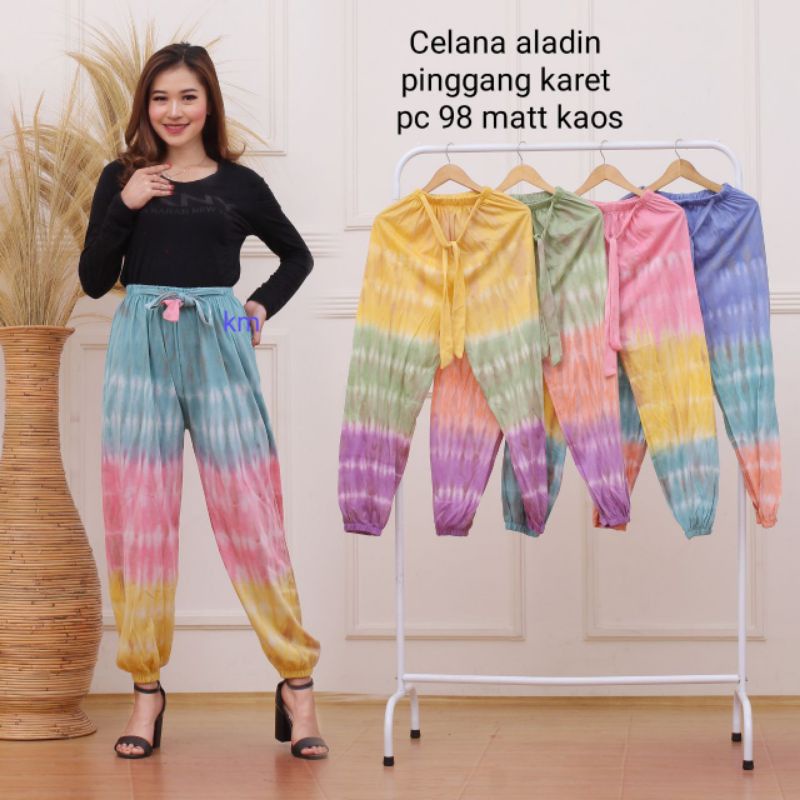 Celana Wanita Panjang Aladin Wanita khas Pekalongan/Celana Joger Bali Tie Dye Matt Kaos Termurah