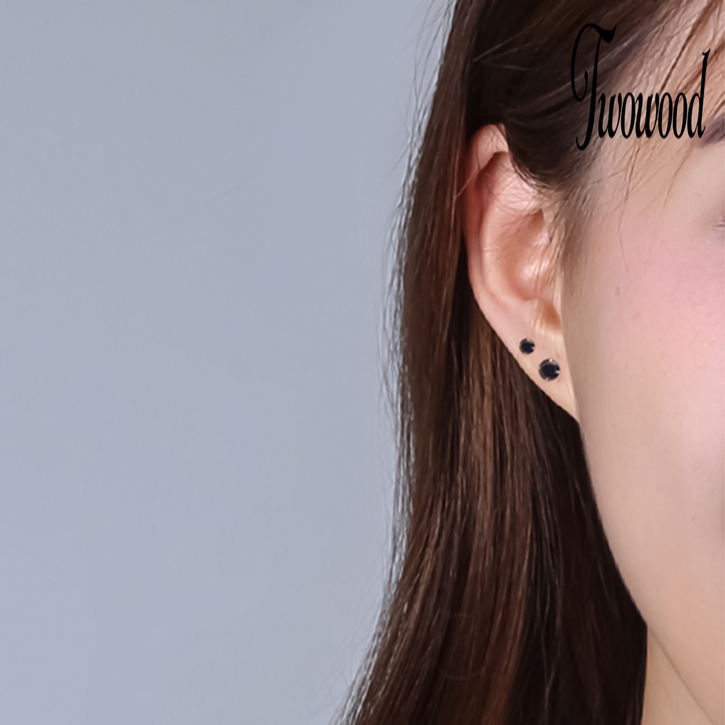 1 Pasang Anting Magnet Tanpa Tindik Bahan Cubic Zirconia Untuk Unisex