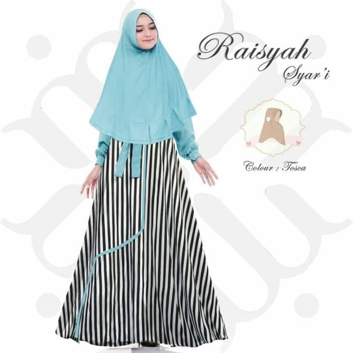 NISSA SABYAN  Gamis jumbo Raisyah Jersey, Baju gamis wanita, Gamis Bigsize BiruTosca - biru tosca