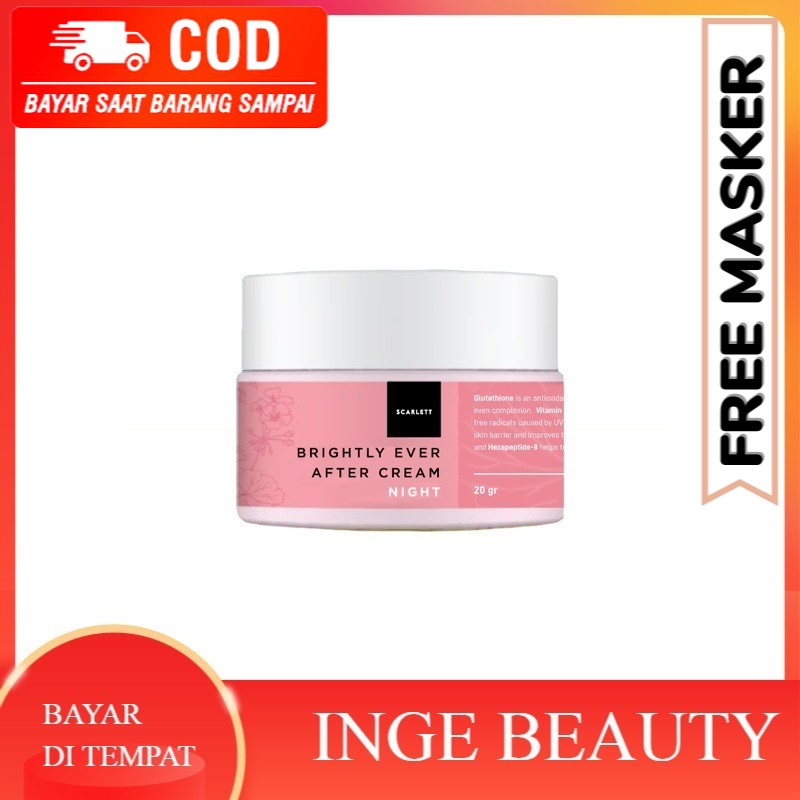 [BPOM]SCARLETT WHITENING BRIGHTLY EVERAFTER NIGHT CREAM ORI PENCERAH PEMUTIH WAJAH SKINCARE MURAH