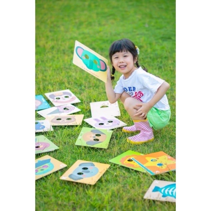 mideer ny first cognitive card mask recognition alphabeth card mainan edukasi anak