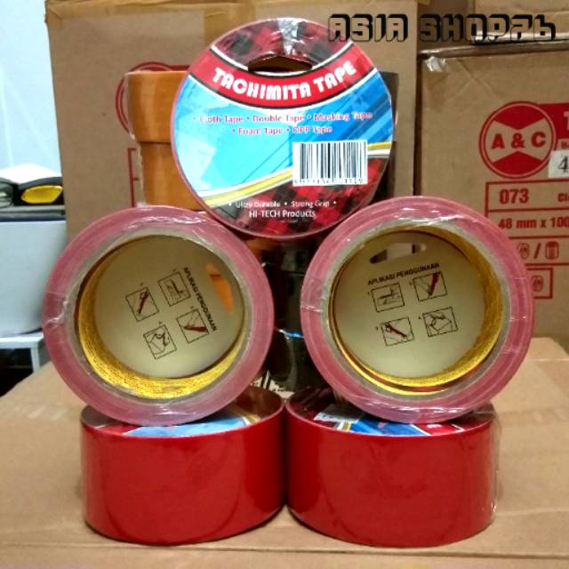 

Cloth tape lakban kain linen Tachimita merah