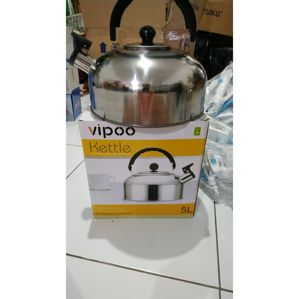 Teko Vipoo Kettle Pemasak air Bunyi Whistling Siul 5 liter Fleco kettle Stenlies Steel Ceret Memasak