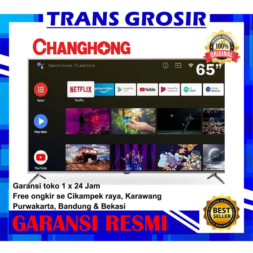 LED TV CHANGHONG 65 INCH 65H7 SMART ANDROID TV