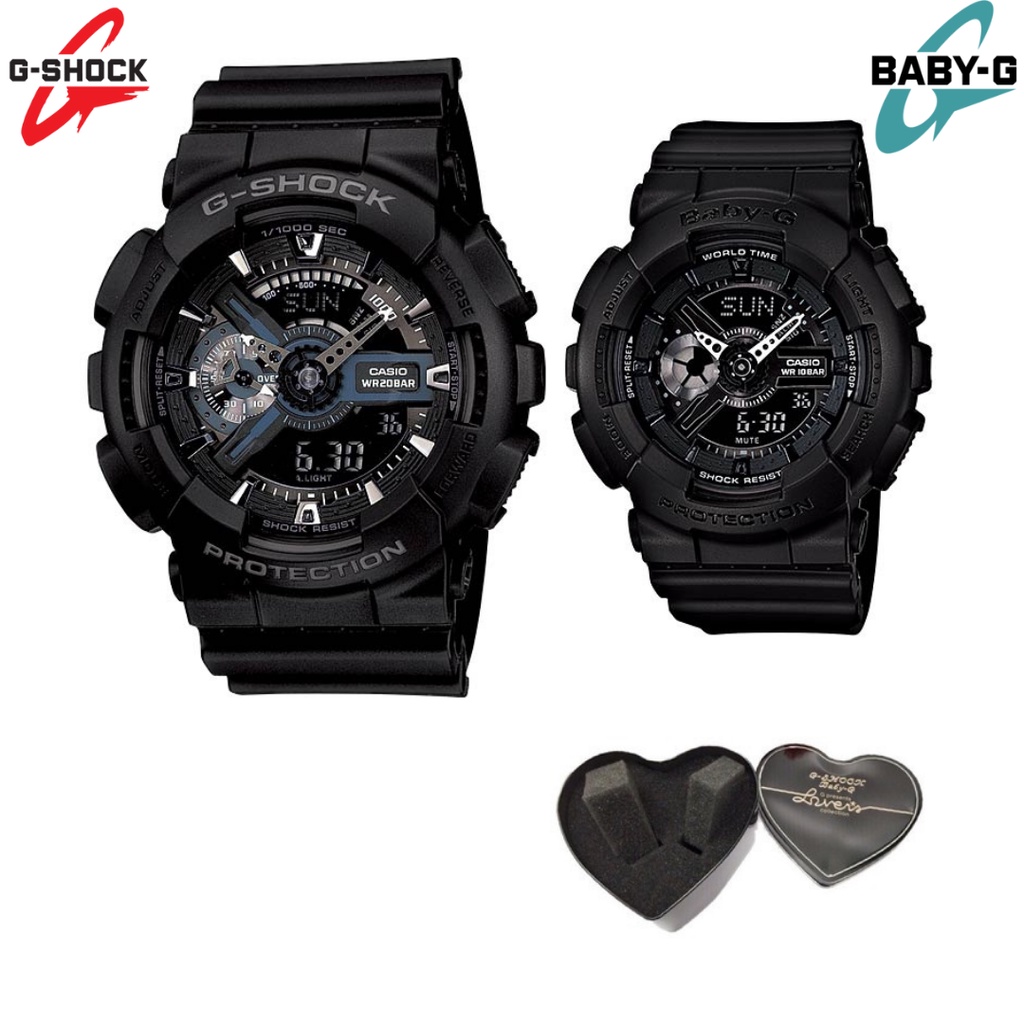 Casio Gshock Couple GA-110 &amp; BA-110 Dualtime - Box Fullset