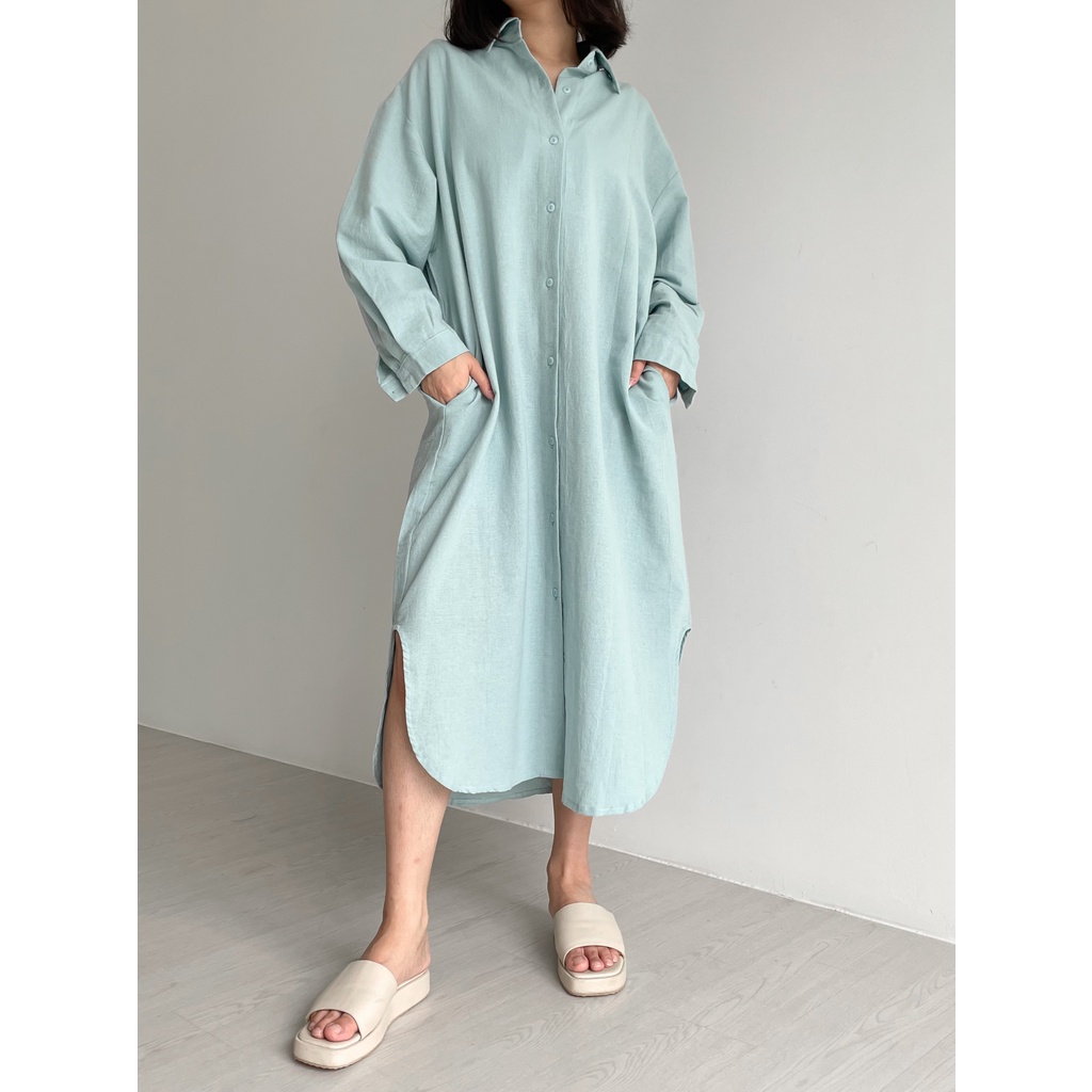 Peach Poppy ADELE Oversized Shirtdress - Dress Wanita Oversized