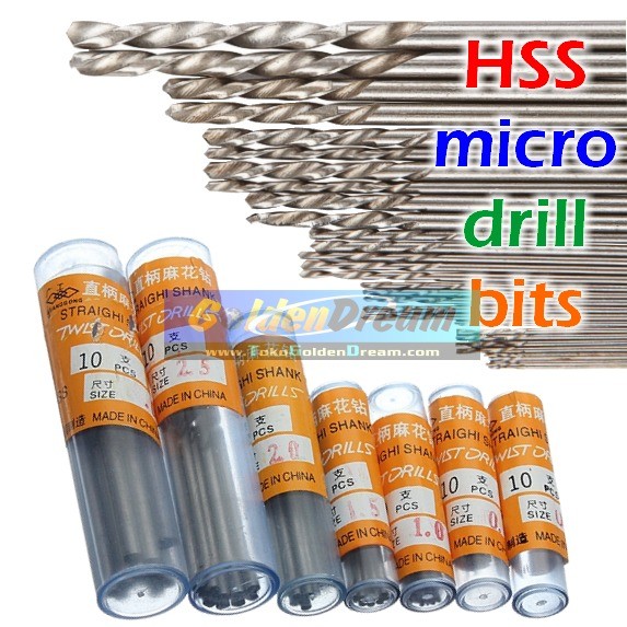 0.5 / 0.8 / 1 / 1.5 / 2 / 2.5 / 3mm Mata Bor HSS Micro Special Twist Drill Bits Straight Shank