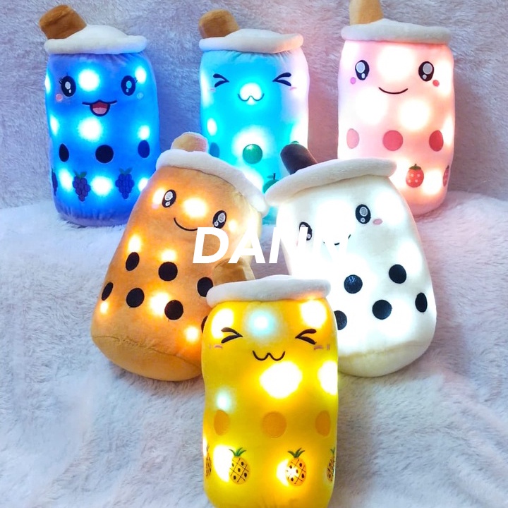 Boneka Boba LED Jumbo (50cm) Brown Sugar Cream White & Pink
