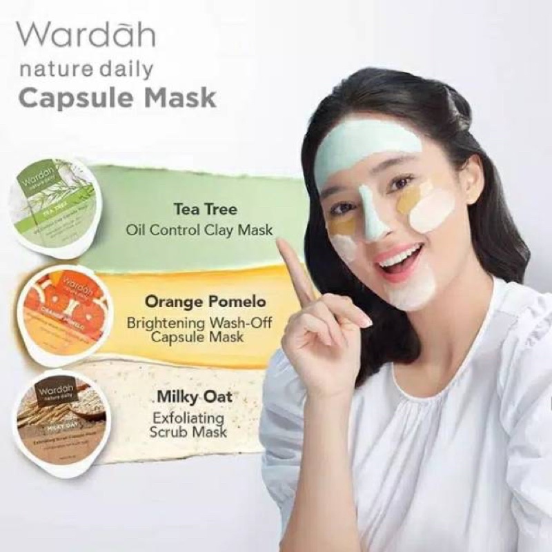 Wardah Nature Daily Capsule Mask | Wardah Masker | Wardah Nature mask
