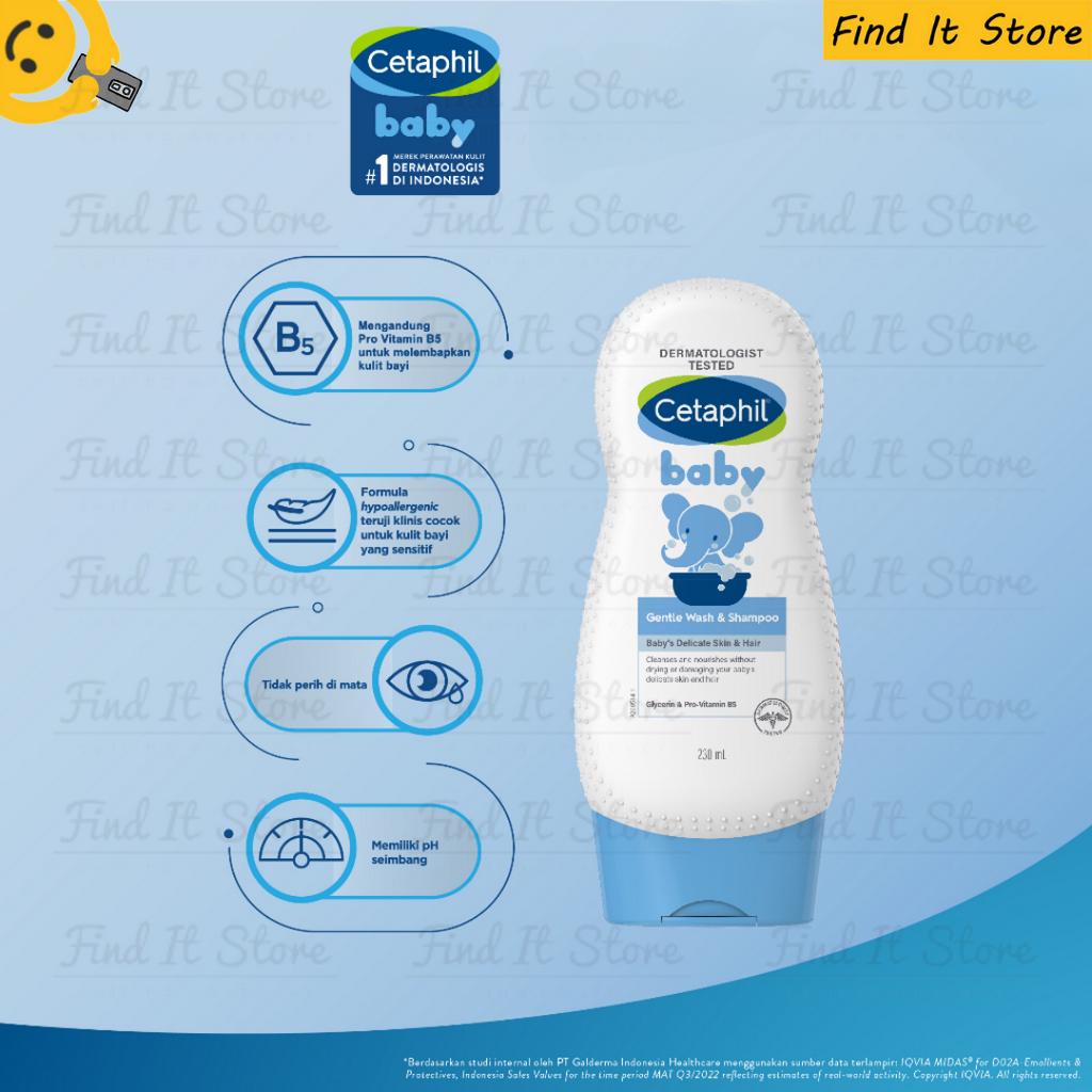 Cetaphil Gentle Wash &amp; Shampoo Hair &amp; Body 230ml 400ml Sabun Sampo Bayi 230 400 ml Pump