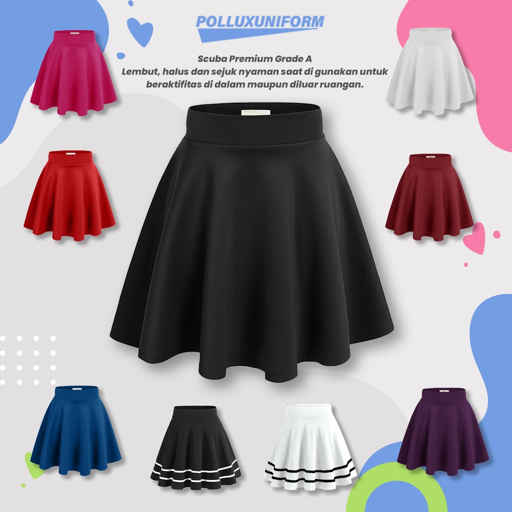 Rok MIni korea Rok Mini skirt Rok Tennis Rok Mini Flare Rok Pendek Wanita Rok Senam Rok Aerobic