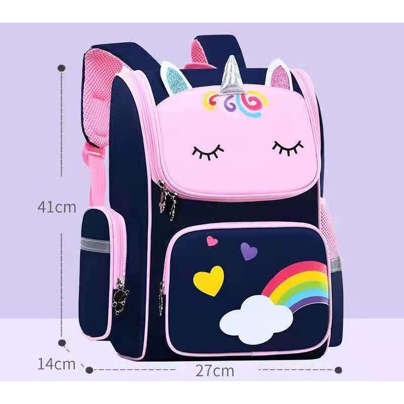 Tas Ransel Anak Sekolah SD Perempuan Panda ukuran Besar Dan Luas 16&quot; Karakter Kuda PONY Kanvas IMPORT