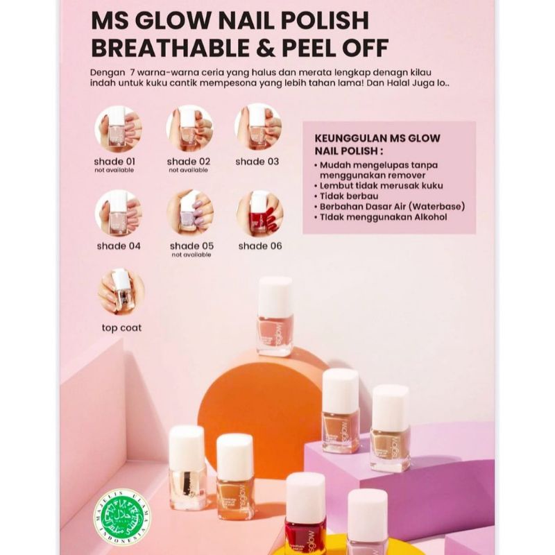 MS GLOW NAIL POLISH KUTEK HALAL BISA BUAT SHOLAT