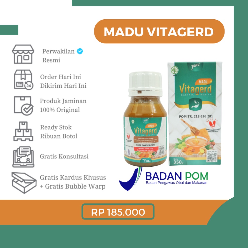 

Madu Herbal Sehat VITAGERD - 100% Bergaransi Original - BPOM - Ampuh Atasi Maag Gerd Asam Lambung Cemas Berlebihan anxiety disorder