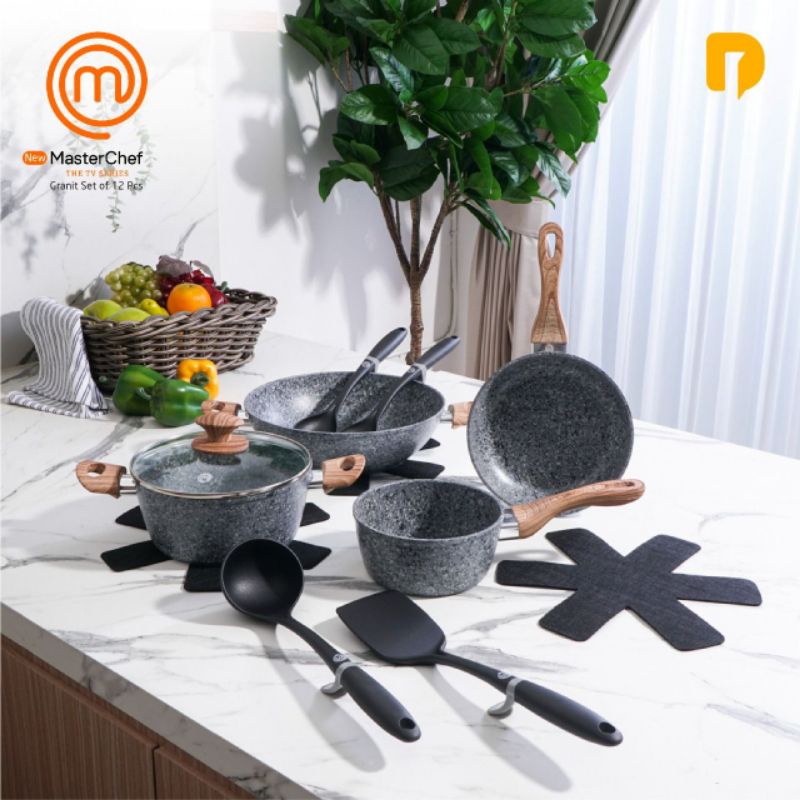 NEW master chef granit set of 12 pcs/cookware set/panci set original dusdusan