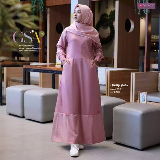 GAMIS TERBARU 2021 AURANY GSA-26 DUSTY PINK