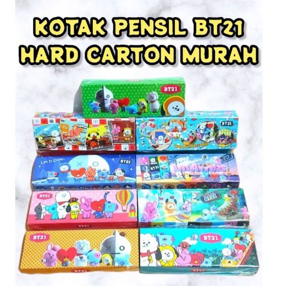 

BTS BT21 Kotak Pensil Tutup Magnet HARD CARTON MURAH