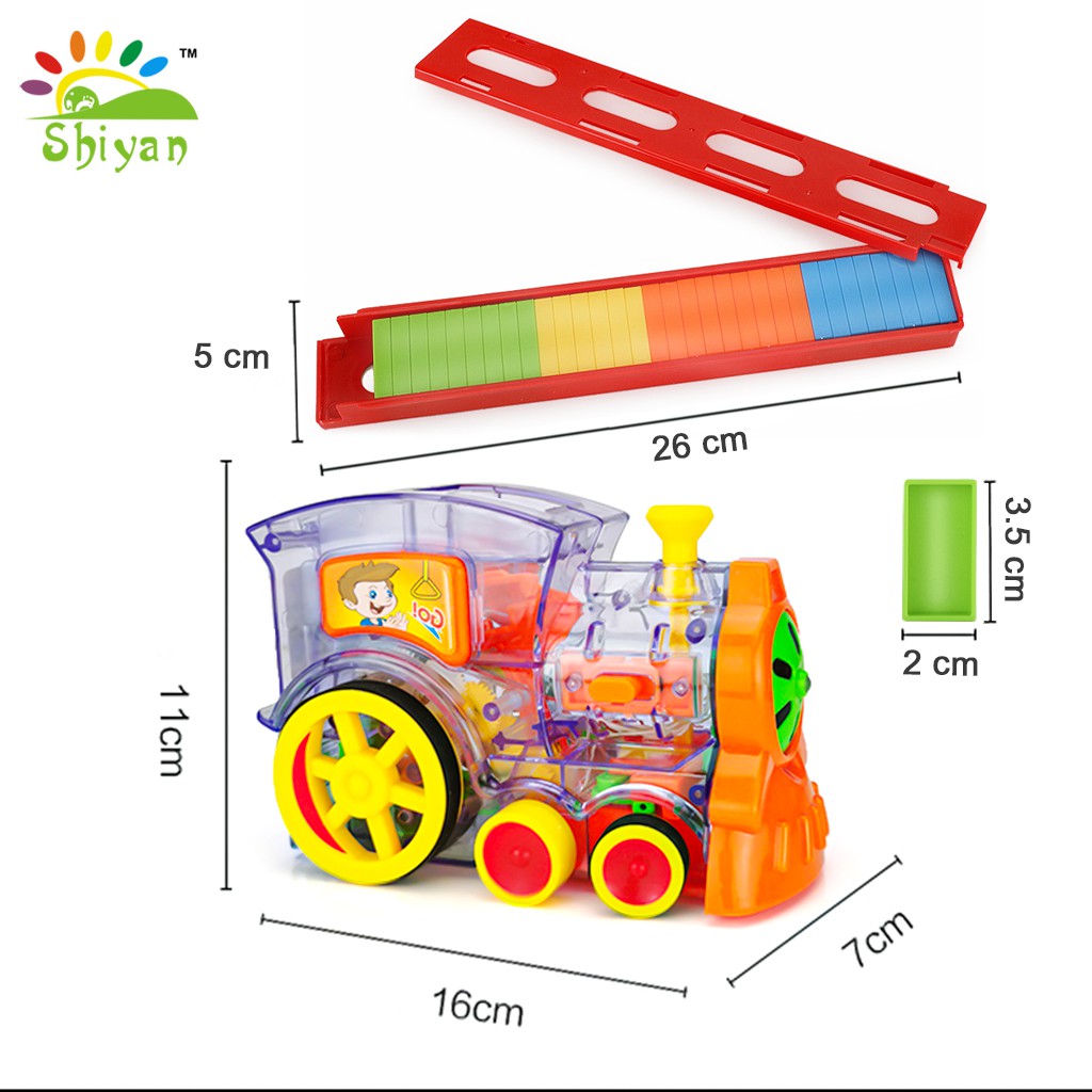 [Shiyan] mainan edukasi anak mainan kereta api penyusun domino automatic domino train toys