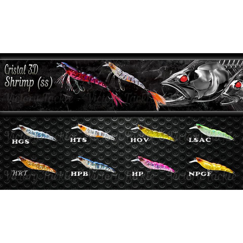 UMpan Pancing Squid Jig Yozuri Crystal 3D Shrimp 70 Mm / 6.5 Gram - Alat Pancing Ikan Cumi-cumi Berkualitas Tinggi