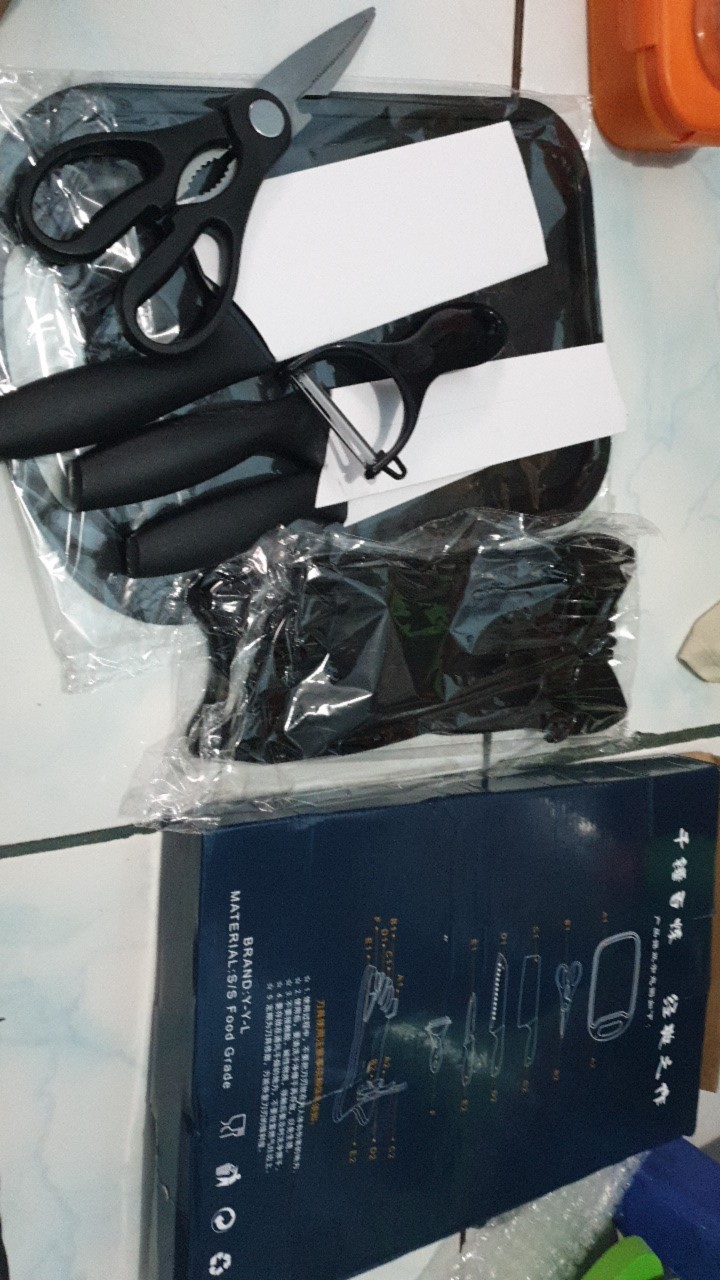 Pisau Set 7 In 1 Talenan /poenscae Kitchen Knife Set / Pisau Dapur Set Free Talenan Murah Import