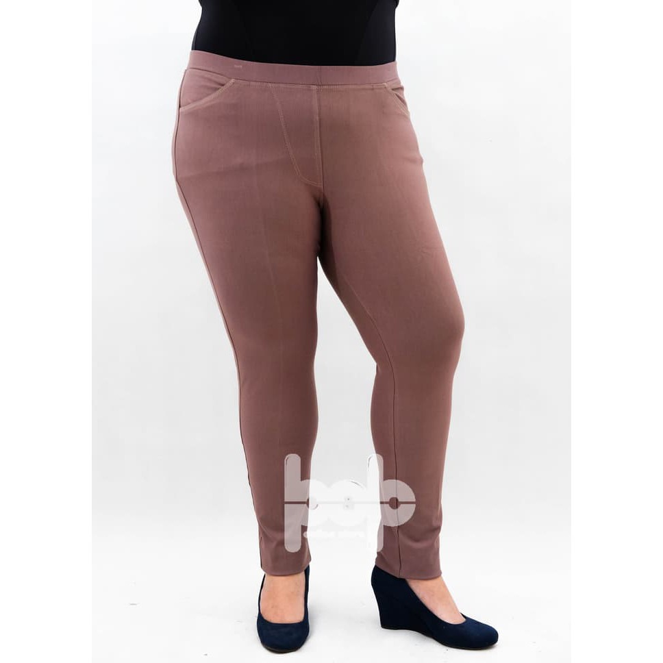 Legging Kaos Premium Jumbo 3l - 6l - Hitam, 3l