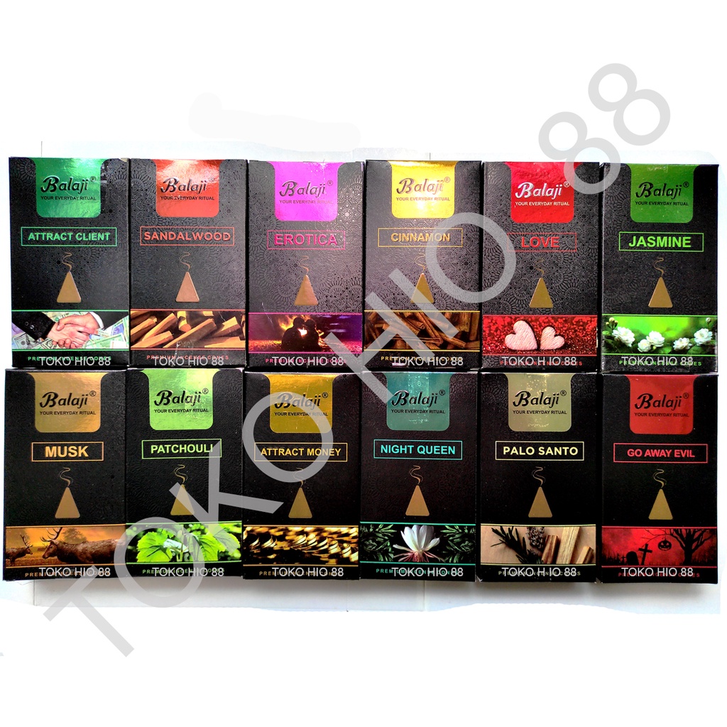 Dupa Kerucut Wangi Hio Tumpeng Harum India Merk Balaji Isi 20 Premium Aromatherapy Incense Cone