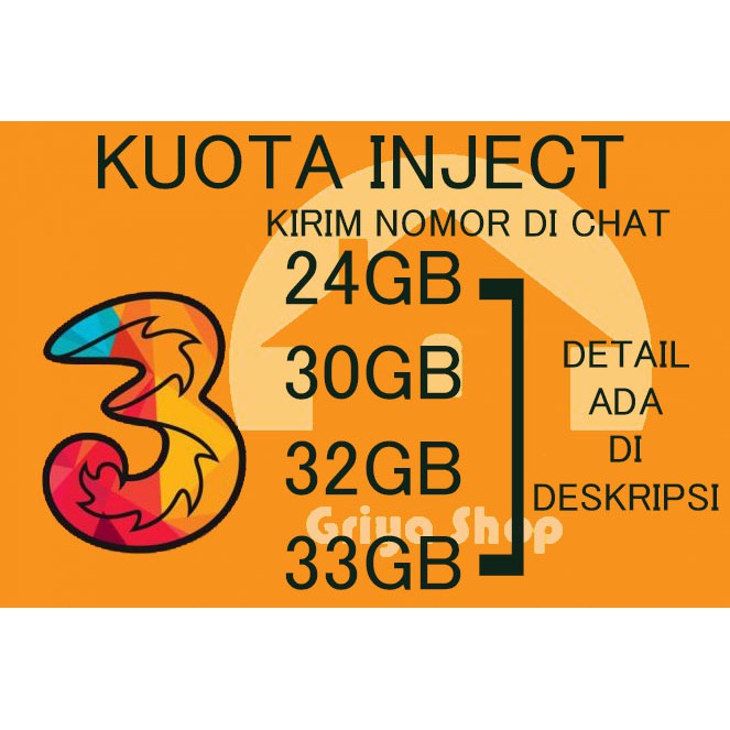 PROMOO(Inject) Tri kuota 24GB,30GB,32GB,33GB,66GB..