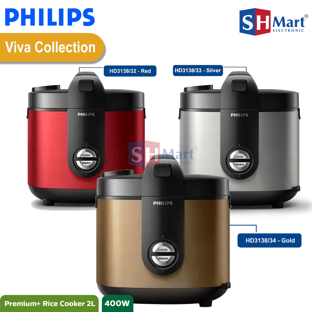 RICE COOKER PHILIPS KAPASITAS 2 LITER  HD3138 PREMIUM PLUS HD-3138 GARANSI RESMI