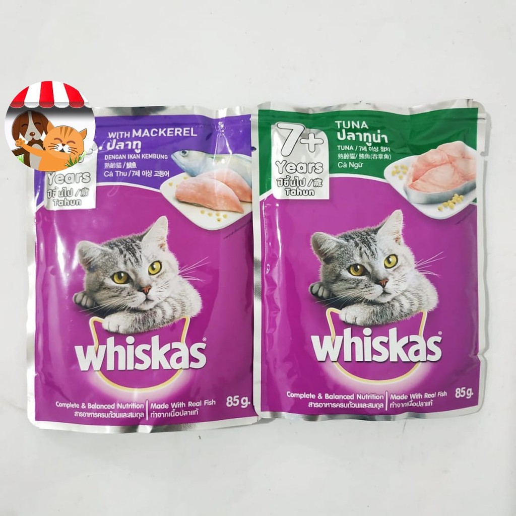 Makanan Kucing Whiskas Pouch Senior 7+ 85 Gram - Tuna Mackerel Makarel