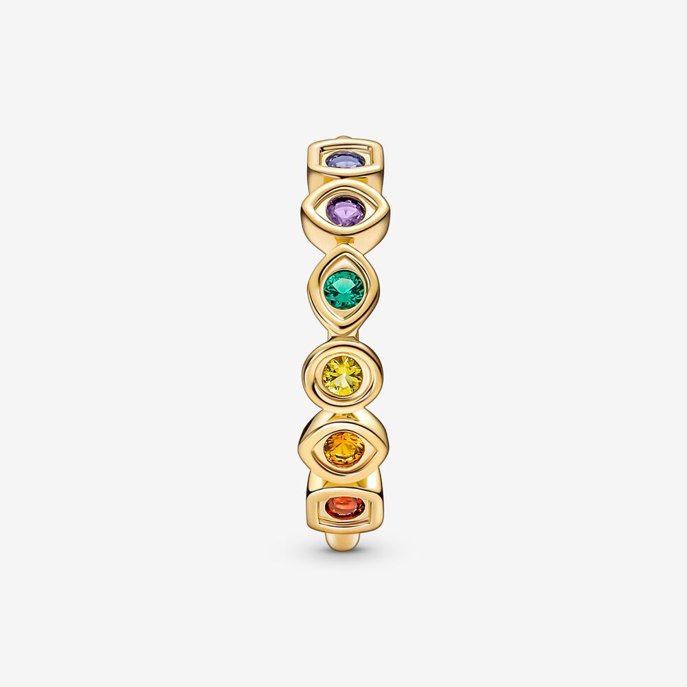 Pandora Cincin Desain Avengers Infinity Stones 14K Gold Cubic Zirconia Diamond Untuk Wanita