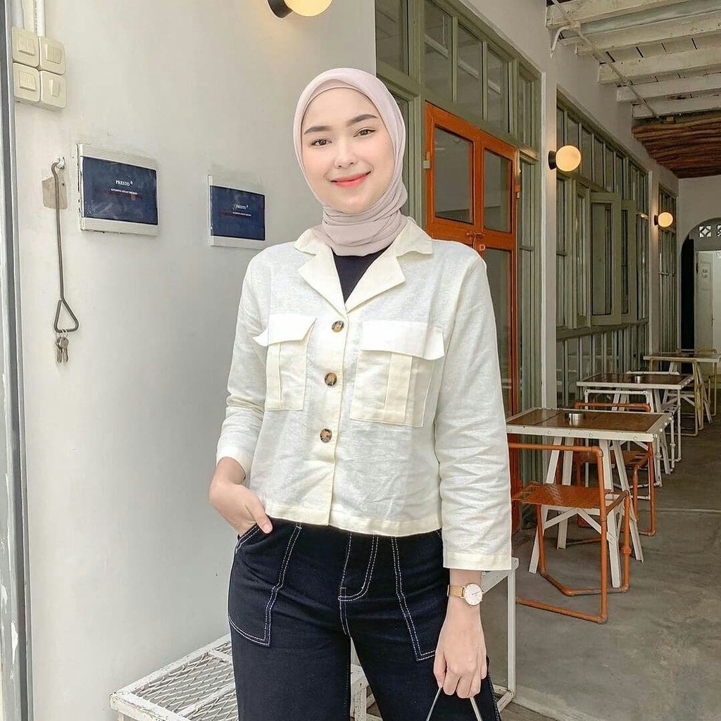 [ COD ] Jose Jacket Outerwear Jaket Polos Matt Kanvas Premium Wanita Muslim