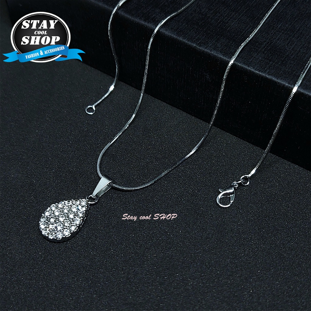 LAGI MODEL - Kalung Liontin SILVER Motif OVAL / Kalung Liontin Perempuan Wanita Anti Karat Dan Luntu