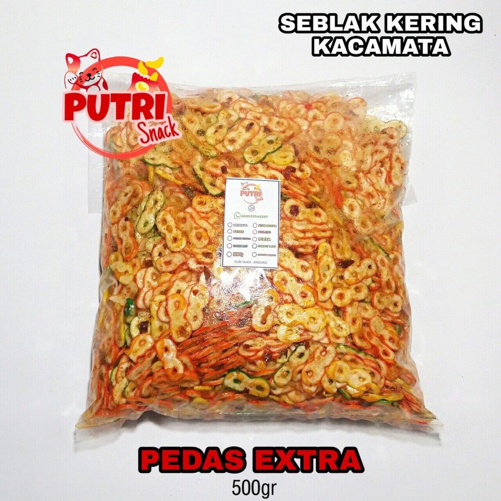 Keripik Kacamata Seblak kering 250gr - 1kg Daun Jeruk Banyak Rasa