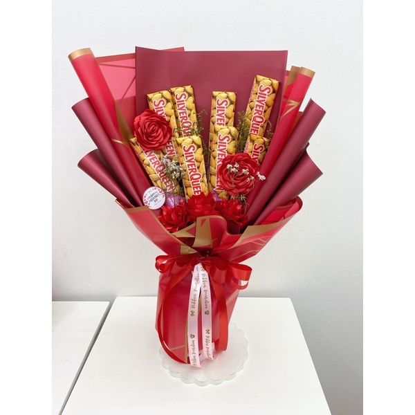 Buket Bunga Cokelat Silverqueen 62 gr / Valentine / Graduation / Birthday Gift Ideas choco handmade