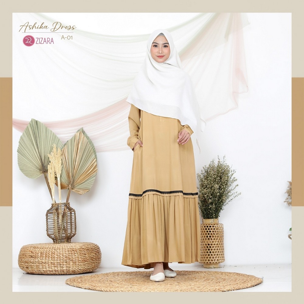 ASHIKA DRESS || Gamis Syari Original By ZIZARA