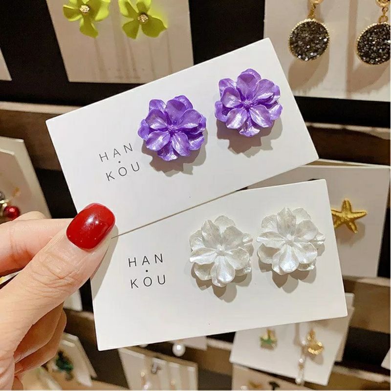 Anting Wanita Bunga GARDENIA Anting Tusuk//Terbaru