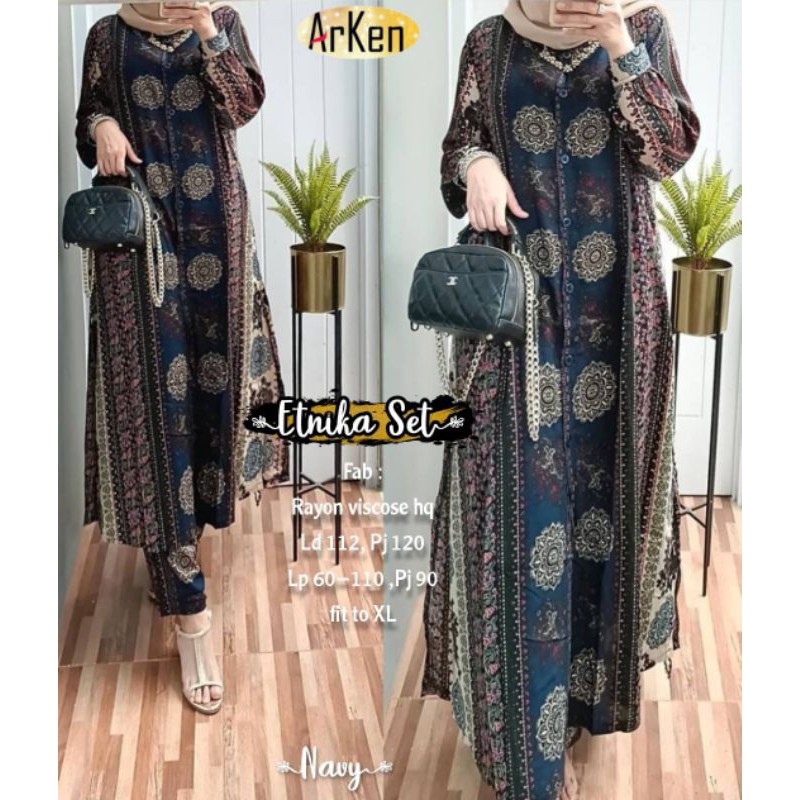 RESTOK LAGI SETELAN LONG TUNIK//ETNKA SET@ARKEN