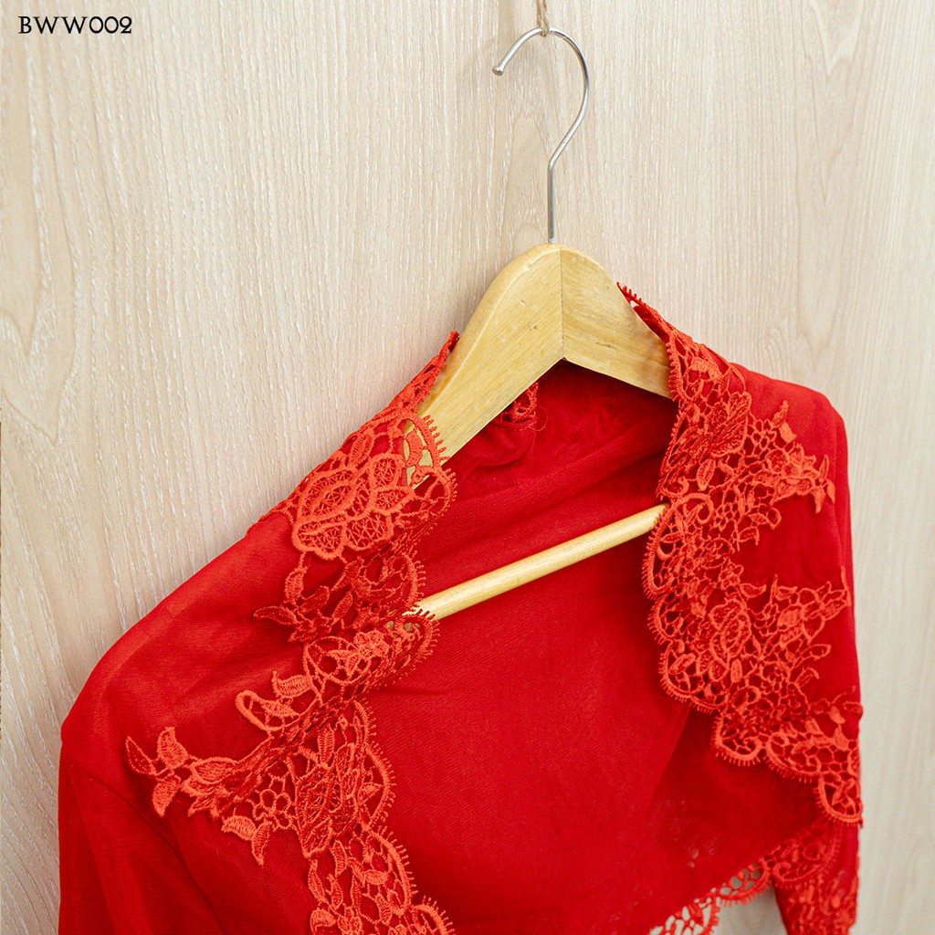 [PRODUK TERLARIS] CARDIGAN BOLERO BROKAT AKSESORIS PERNIKAHAN PESTA BWW002