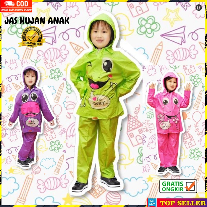 JAS HUJAN ANAK PEREMPUAN MANTEL HUJAN MOTOR ANAK LAKI LAKI RAINCOAT KIDS KOREA JAKET IMPORT A7