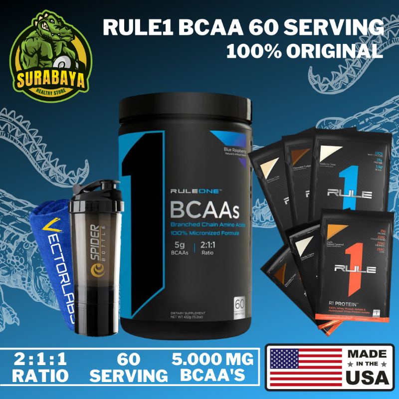 R1 RULE 1 ONE BCAA 60 SERVING SUPLEMEN FITNESS PROTEIN WHEY BCAAS RULE1 NOT XTEND 90 SERVING ON AST