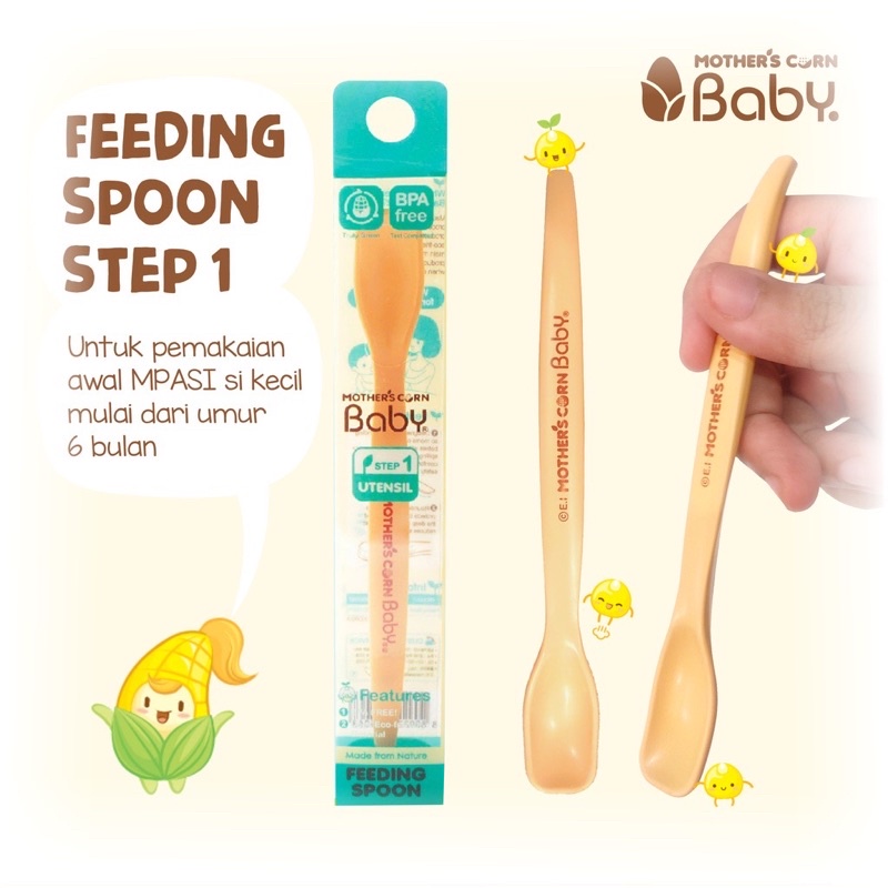 MOTHER'S CORN Feeding Spoon Step 1 - Sendok makan bayi