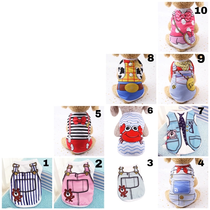 Baju Kucing Anjing Disney Motif Lucu Full Print Cat Dog Pet Vest Cloth