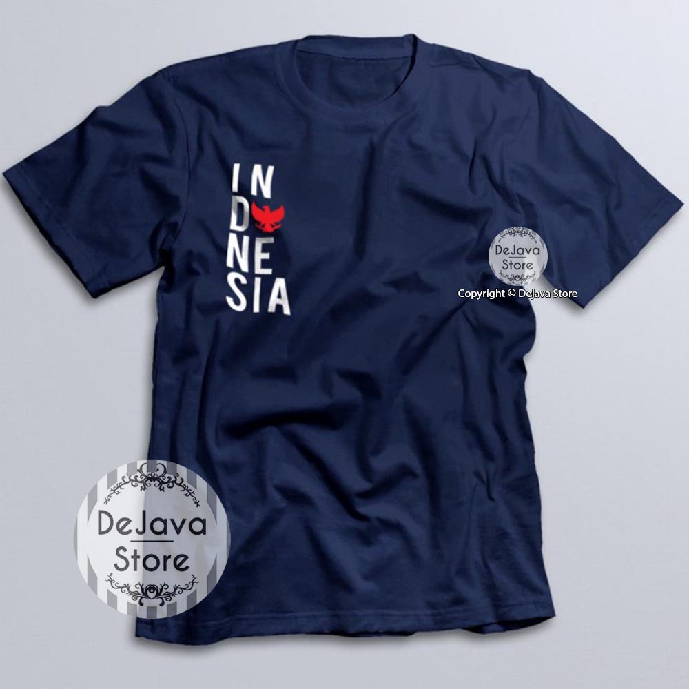 Kaos Distro Garuda Indonesia Dada Baju Kemerdekaan Agustus Cotton Combed 30s Unisex Premium | 1620-NAVY