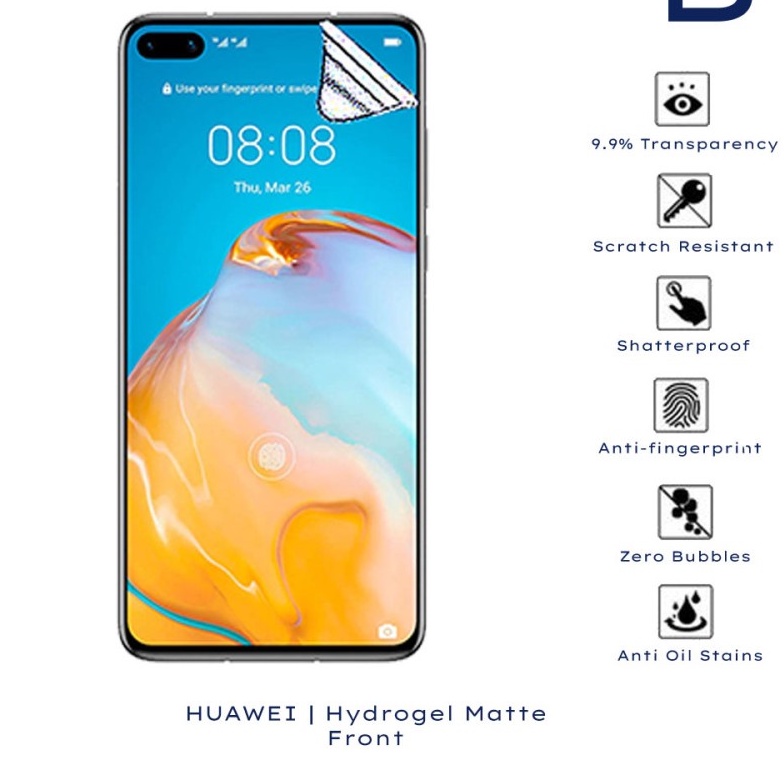 HUAWEI P30 P30 LITE P30 PRO P40 P40 PRO P40 PRO+ ANTI GORES HYDROGEL DEPAN MATTE ANTI MINYAK SCREEN GUARD JELL PELINDUNG LAYAR GLARE FULL COVER P 40 PLUS