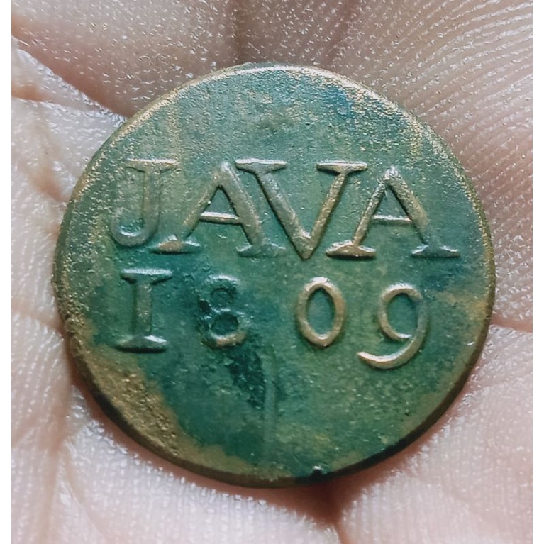 Koin 1 Duit Java LN (Louis Napoleon) 1809 Nice