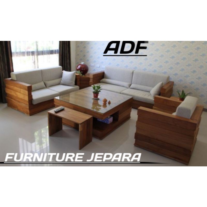 Kursi Sofa Minimalis Kursi Box Kayu Jati Kursi Tamu Kayu Jati