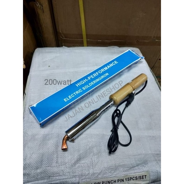 solder kayu 200watt - solder listrik 200watt gagang kayu - soldier listrik lurus
