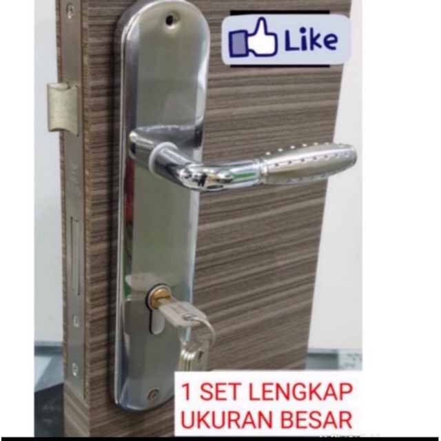 Promo kunci pintu besar stanlis komplit,handle pintu besar 25 cm stainless set tinggal pasang kunci pintu set,handle pintu stanlis,perlngkpn pintu MURAH